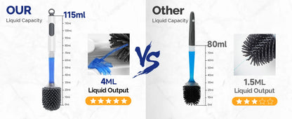 Water Spray Silicone Toilet Brush 40cm Long Handle Refillable Silicone TPR Brush With Wall-Mounted Bathroom Cleaning Accessories Beauty World Shop