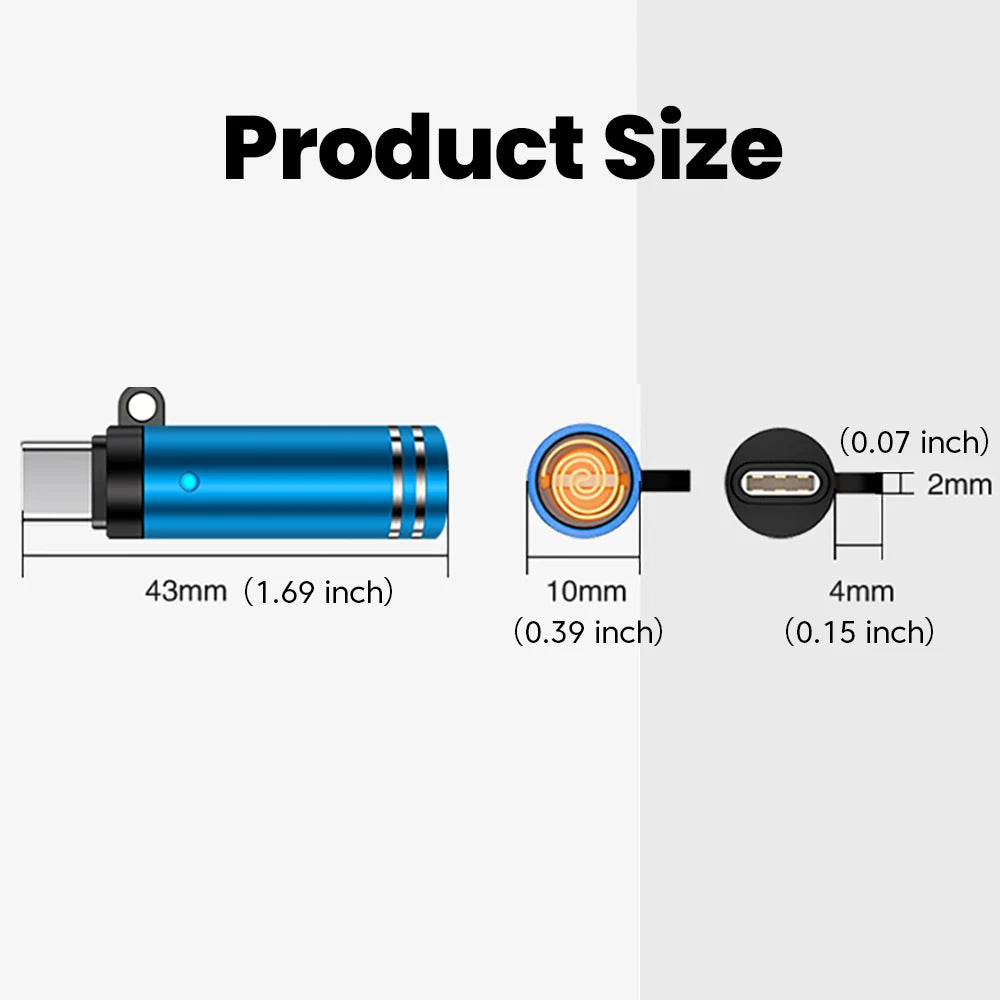 Mini Type C USB Cigarette Lighter Adapter Safety Air Blowing Mobile Phone Outdoor Use Charging Cable Beauty World Shop