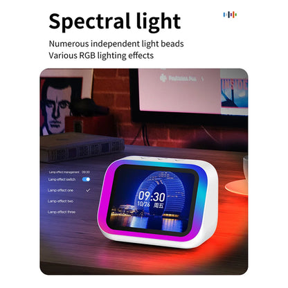 TF26 Pro Smart Speaker with RGB Lights Bluetooth Music Stories Player Home Voice Assistant Alarm Clock For Bedroom Living Room