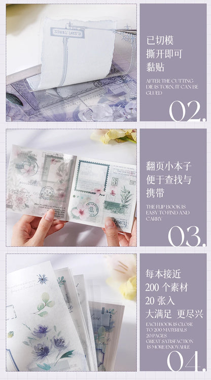 Yoofun 20pcs/lot PET + Washi Paper Aesthetic Flower Stickers Gift Card Journal Scrapbooking Diary Decoration Stationery Labels Beauty World Shop
