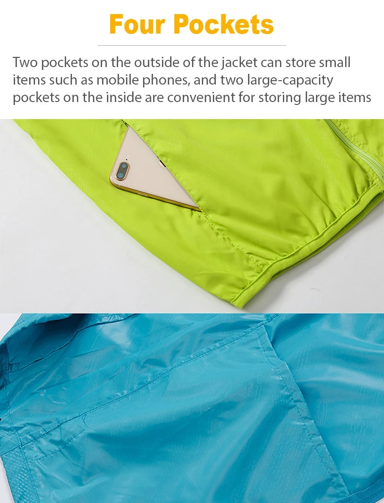 JNLN Men Women Waterproof Hiking Jackets Quick Dry Camping Windbreaker Unisex Outdoor Trekking Raincoat Anti UV Packable Clothes Beauty World Shop