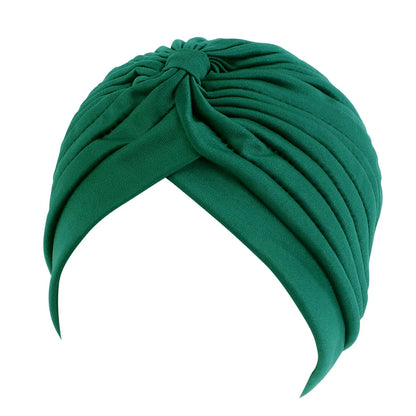 New Knotted Ruffle Turban Ladies Soft Headscarf Casual Streetwear Female Muslim Hijab Indian Hats Cancer Chemo Cap Turbante Beauty World Shop