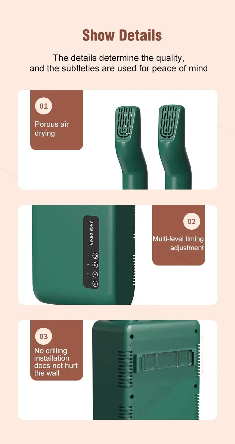 220V Electric Shoe Dryer, Portable Shoe & Boot Drying Machine with Sterilization Deodorization, Heated Foot Protector for Gloves Beauty World Shop