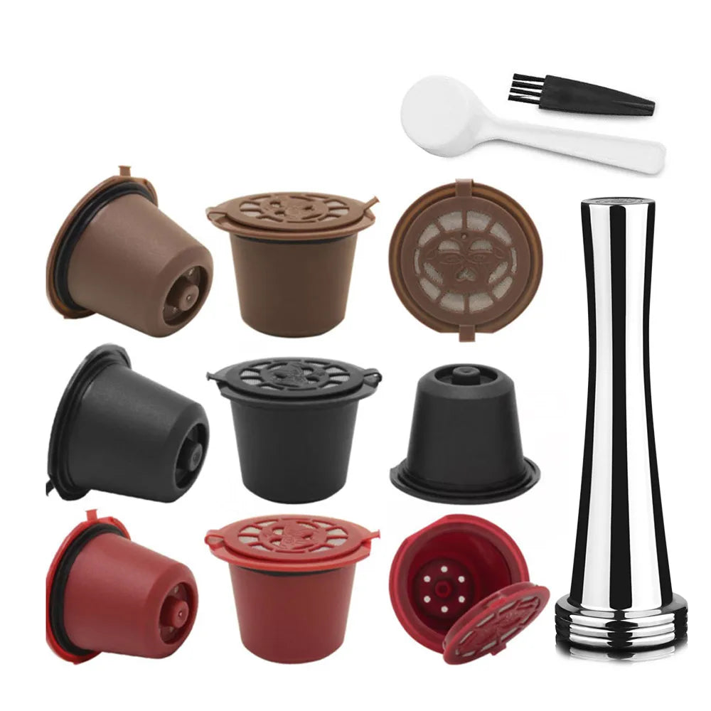 Reusable Coffee Capsule for Nespresso Machine with Stainless Filter Mesh Icafelas Refill Espresso Pod Kitchen Tamper Accessories Beauty World Shop