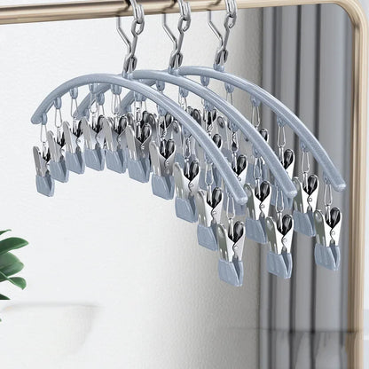 Rack de secagem à prova de vento com clipes – cabide de plástico para meias, jaquetas e lavanderia doméstica Beauty Trend Shop