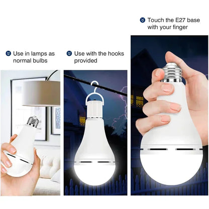 LED Rechargeable Light Bulb 7w 9w 12w 15w 85-265V Emergency Bulb Portable Hanging Camping Lamp for Tent Home Power Failure Porch Beauty World Shop