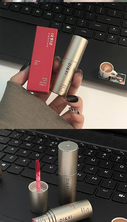 DIXI Mini Silver Tube Matte Lip Glaze — Velvet Finish, Skin-Enhancing, Versatile Low-Saturation Latte Shade Beauty Trend Shop