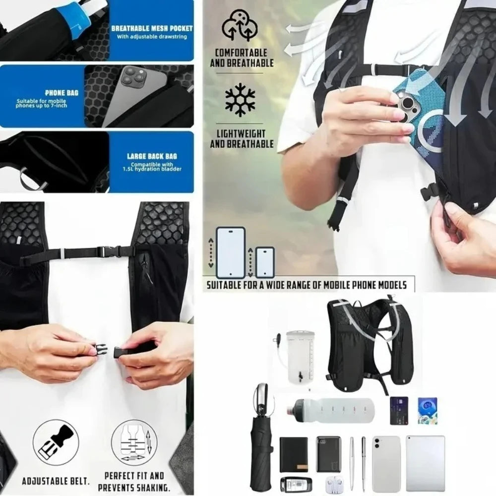 Running Hydration Vest for Women and Men, Water-Resistant, Breathable, Backpack for Runs, Hiking, Cycling, Trails, Marathons Beauty World Shop