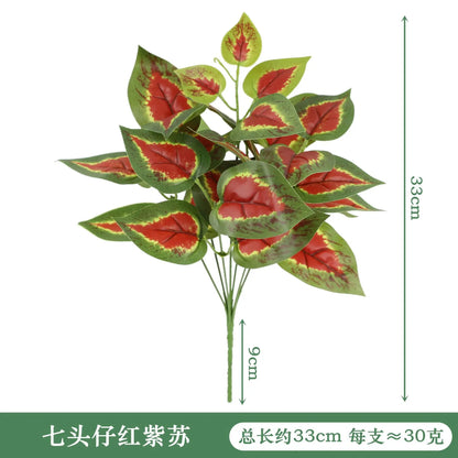Artificial Plants Leaves Silk Tortoiseshell Leaf Dieffenbough Fake Small Fairy Taro Simulation Green Plant Living Room Decor Beauty World Shop