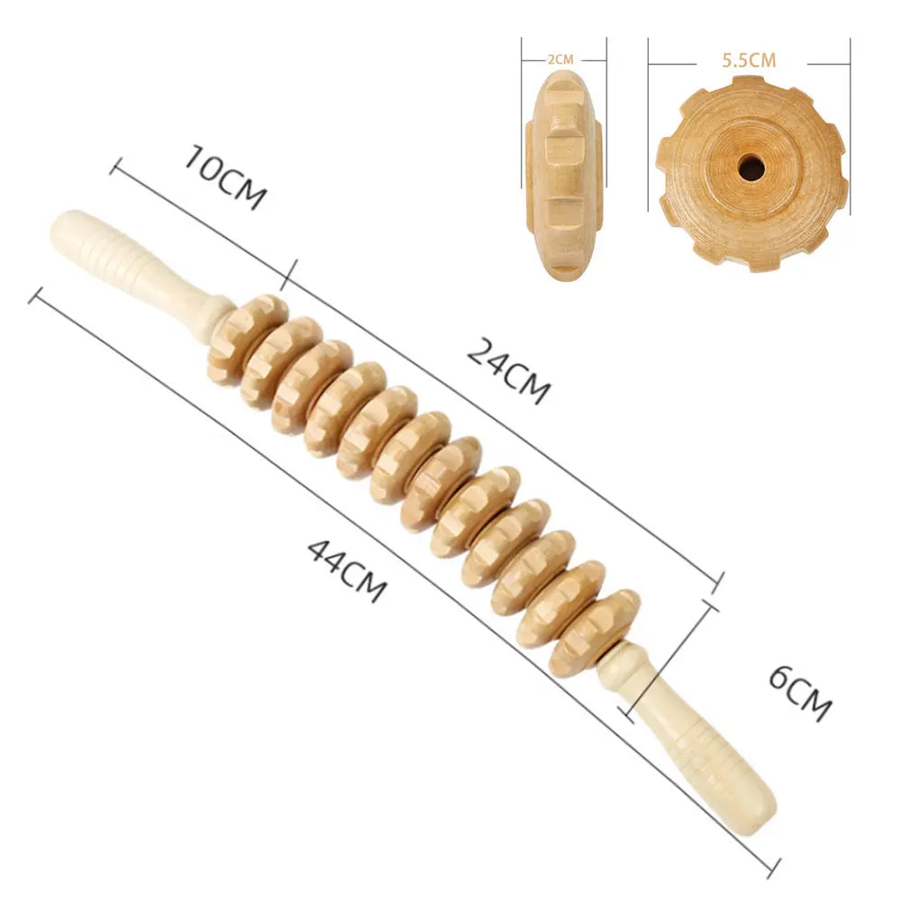 Natural Curved Wooden Massage Roller for Waist and Thigh, Multi-Functional Body Roller for Cellulite Reduction & Muscle Tension Beauty World Shop