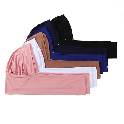 Instant Hijab with Button Ready to Wear Muslim Women Scarf Full Cover Head Wraps Islam Turban Caps Turbante Mujer Beauty World Shop