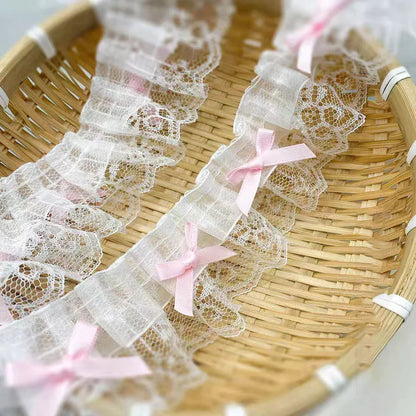 1 Yard Pink Bow Embroidery Lace Fabric Trim DIY Clothing Decoration Accessory 5CM Wide Home Accessories Store
