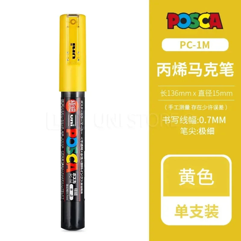 Uni Posca Full Marker PC-1M 3M 5M Multi-Colours Acrylic Permanente Rotulador Poster Graffiti Painting Pen For Fabric Rock Metal Beauty World Shop