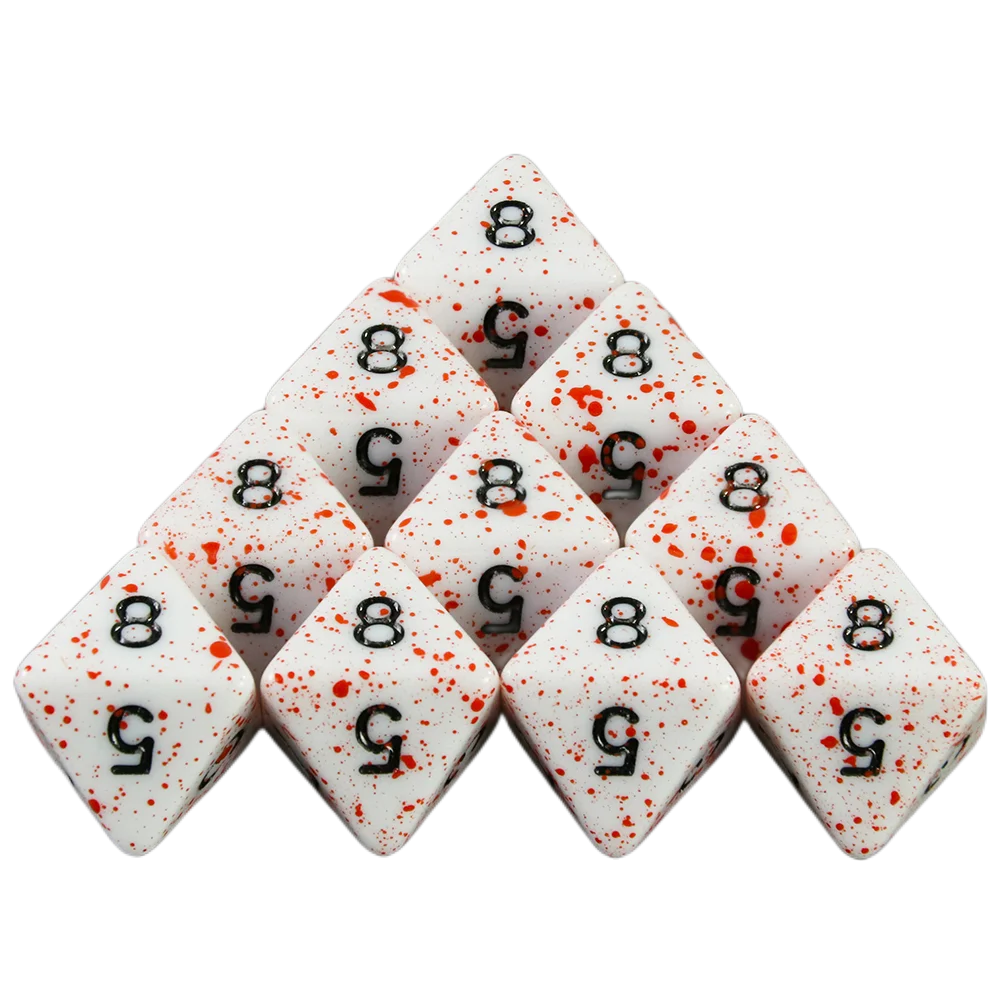 Dormia Dice DND Accessories Opaque White Acrylic Polyhedral Dice Set With Special Blood Effect For Table Board Role Playing Game Beauty World Shop
