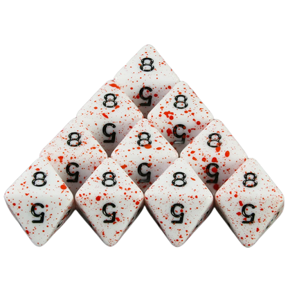 Dormia Dice DND Accessories Opaque White Acrylic Polyhedral Dice Set With Special Blood Effect For Table Board Role Playing Game Beauty World Shop