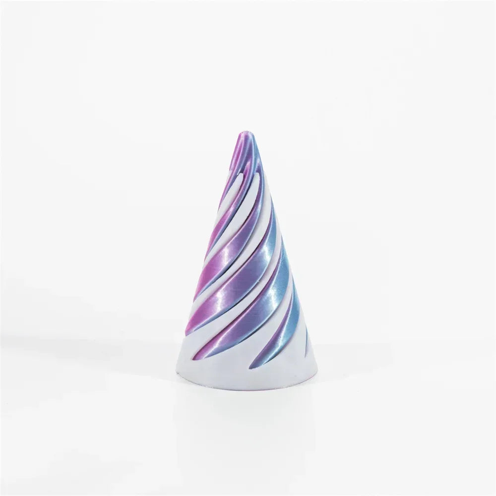 3D Printed Spiral Cone Toy Impossible Pyramid Passthrough Sculpture Pass Through Pyramid Toy Mini Vortex Thread Illusion Beauty World Shop