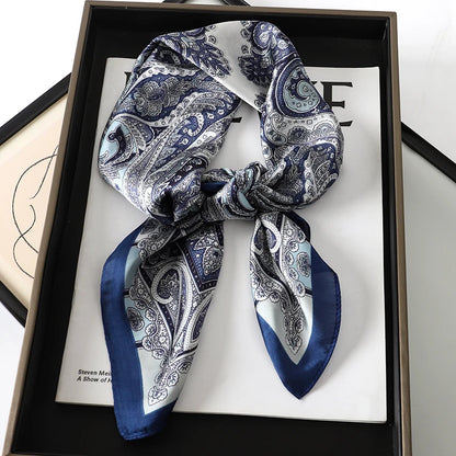 2025 New Fashion Luxury Printed Square Shawl Women 70x70cm Pashmina Silk Scarf Neck Headband Bandana Beauty World Shop