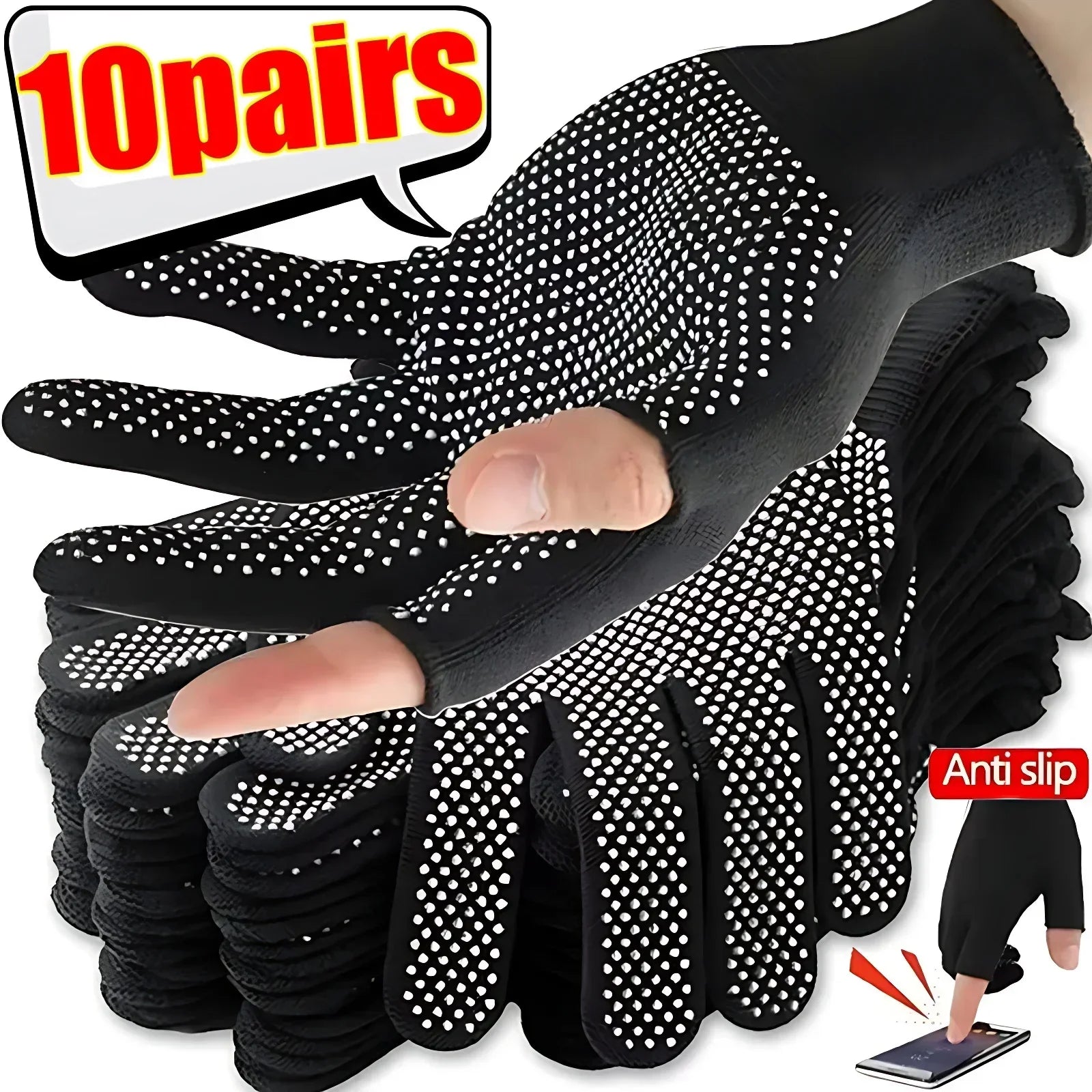 Non-slip Touchscreen Nylon Gloves Men Women Summer Outdoor Riding Sport Fitness Breathable Non-slip Sunscreen Half Finger Gloves Beauty Trend Shop