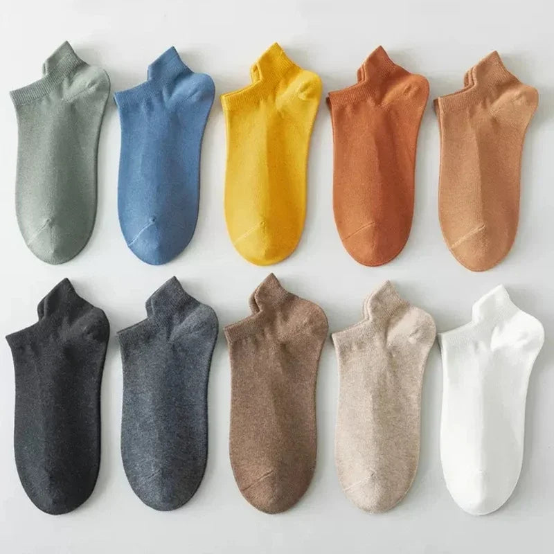 Men's Mid-Calf Cotton Socks 10/5/3 Pairs | Soft Breathable All-Season Crew Socks Solid Color for Daily Work, Sports &Casual Wear Beauty World Shop
