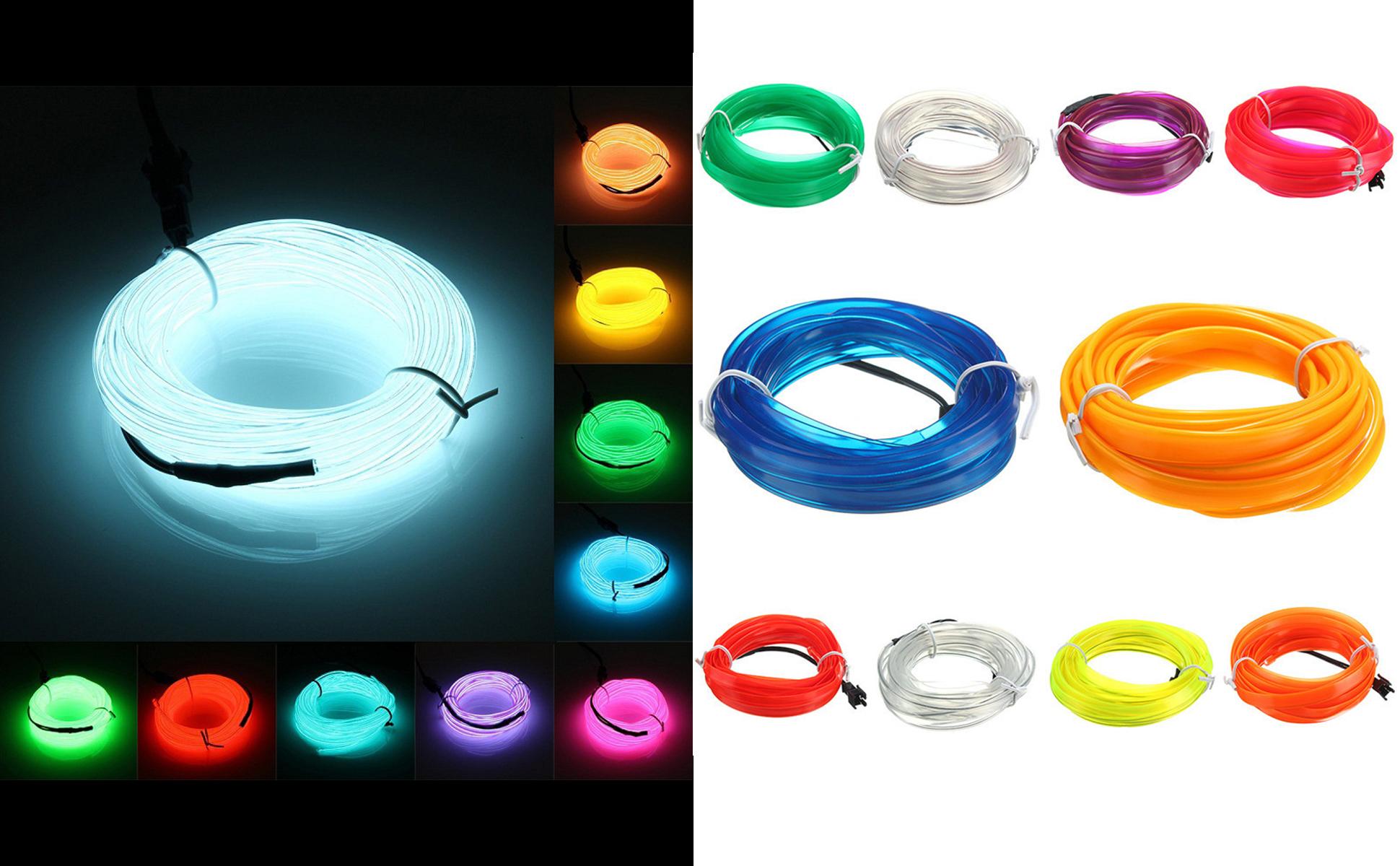 5M Car Interior Led Strip Light Neon EL Wiring Decorative Lamp For Auto DIY Flexible Ambient Light USB Party Atmosphere Diode Beauty World Shop