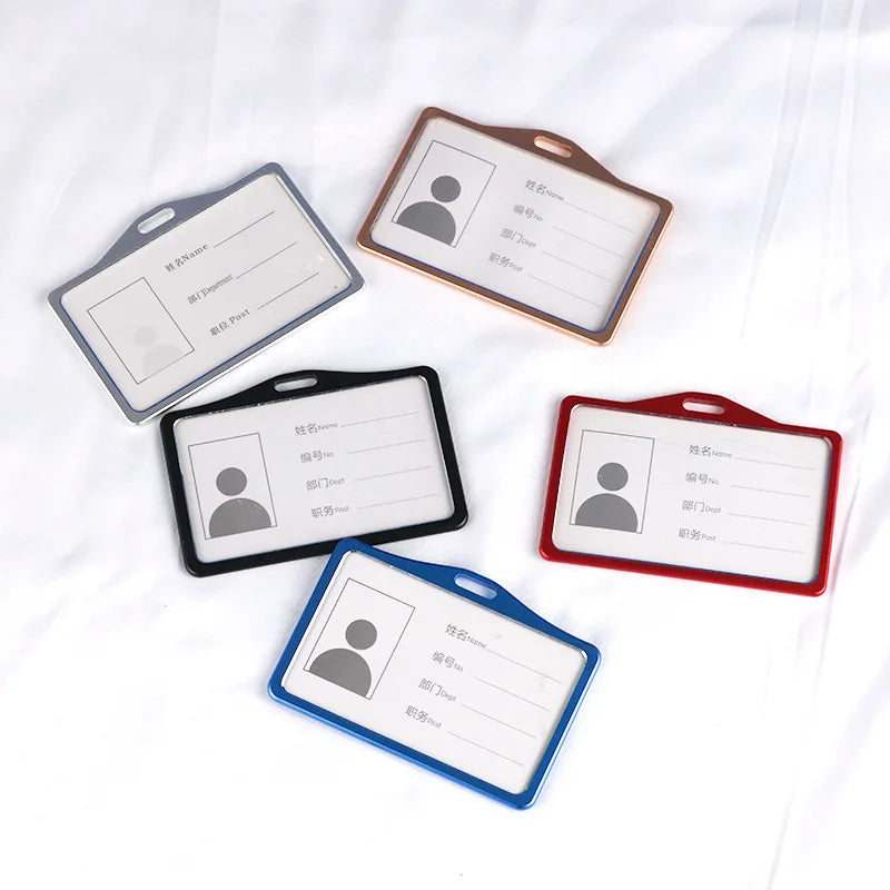 1 Pcs Aluminum Alloy Card Cover Case Bank Business Work Card Holder with ABS Retractable Badge Reel Credit ID Card Badge Bag Beauty World Shop