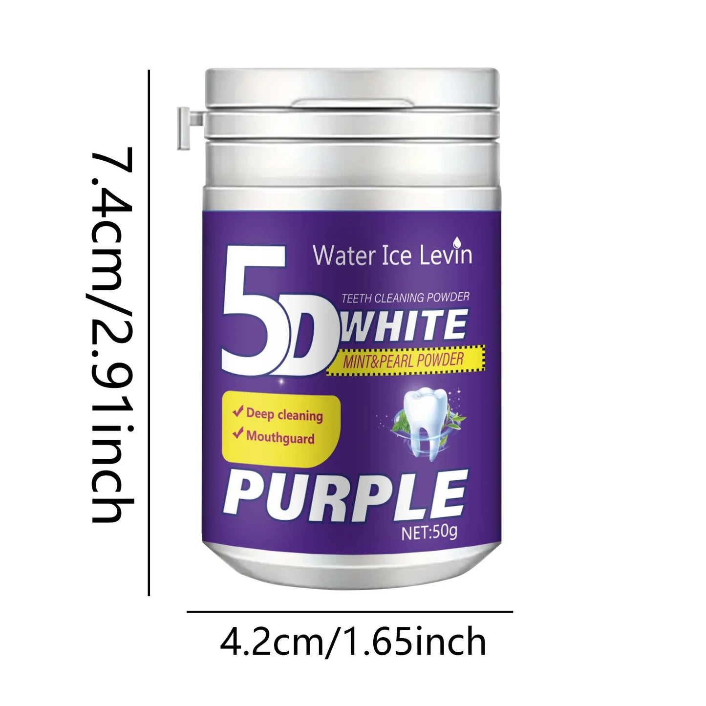 Simple Purple Brightening Powder - Conceals Stains, Non-Sensitive - Enamel-Safe Toothpaste Whitening Powder Suitable for Coffee, Tea, Food, Wine, and Tobacco Stains. Beauty World Shop