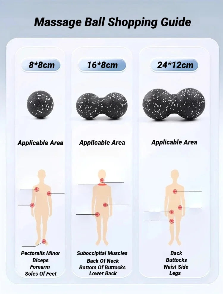 Yoga Peanut Balls Body Massage Fascia Ball Suit Foam Block High Density Muscle Relaxation Lacrosse Exercise Fitness Relieve Pain Beauty World Shop