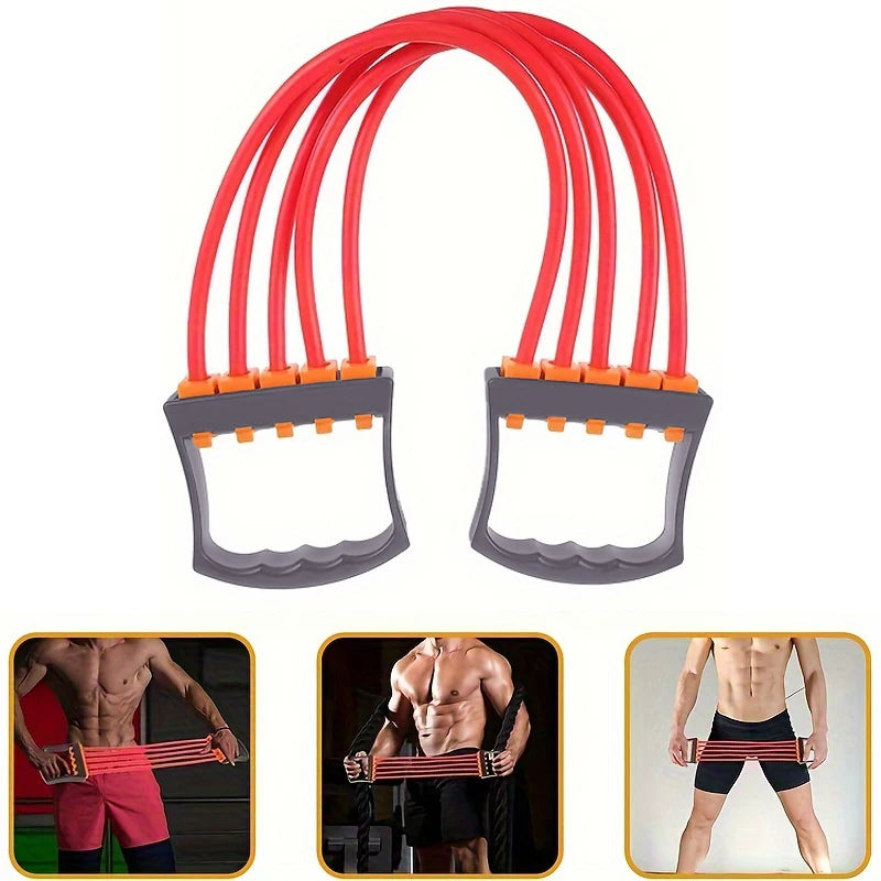 Full Body Workout Set - Chest Expander with 5 Removable Resistance Bands for Pilates, Push Ups, and Muscle Training - Strengthen Beauty World Shop
