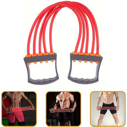 Full Body Workout Set - Chest Expander with 5 Removable Resistance Bands for Pilates, Push Ups, and Muscle Training - Strengthen Beauty World Shop