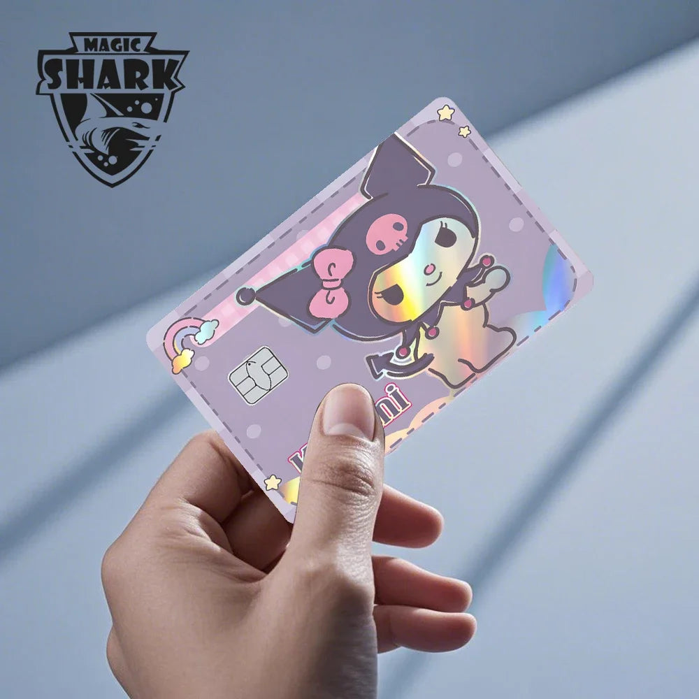 Hot Sale Hello Kitty Kuromi Holographic Laser Shinny Film Skin Cover Sticker for Debit Credit Card Bank Card Beauty World Shop