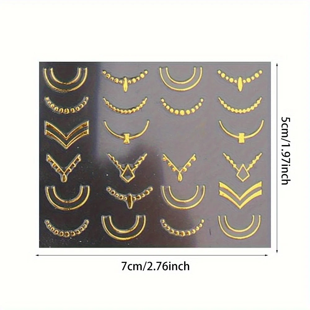 30 Sheets Golden Floral Nail Art Stickers - 3D Self-Adhesive Shimmering Leaf & Flower Designs for DIY Manicure Beauty World Shop