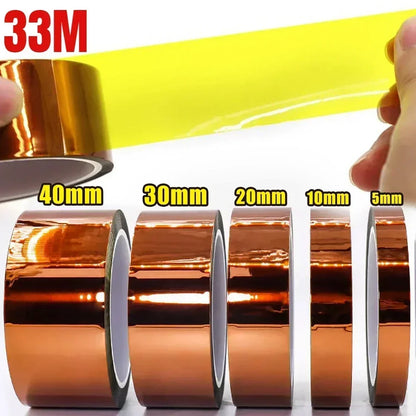 5-40mm Kapton Tape Polyimide Adhesive Insulating Adhesive Tape Каптоновый Скотч Heat Tape for Board Protection Beauty World Shop