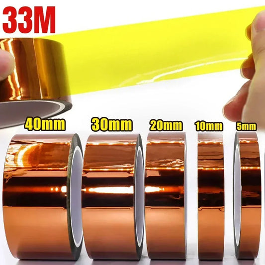 5-40mm Kapton Tape Polyimide Adhesive Insulating Adhesive Tape Каптоновый Скотч Heat Tape for Board Protection Beauty World Shop