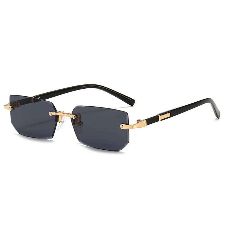 Rimless Sunglasses Rectangle Fashion Popular Women Men Shades Small Square Sun Glasses For Female Male Summer Traveling Oculos Beauty World Shop