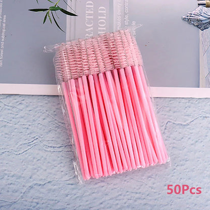 50Pcs Eyelash Brushes Makeup Brushes Disposable Mascara Wands Applicator Spoolers Eye Lashes Cosmetic Brush Lash Extension Tool Beauty World Shop