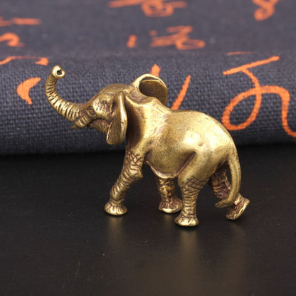 Antique Bronze Minature Elephant Figurines Tea Pet Table Ornament Decorations Solid Copper Animal Crafts Home Decor Living Room Beauty World Shop