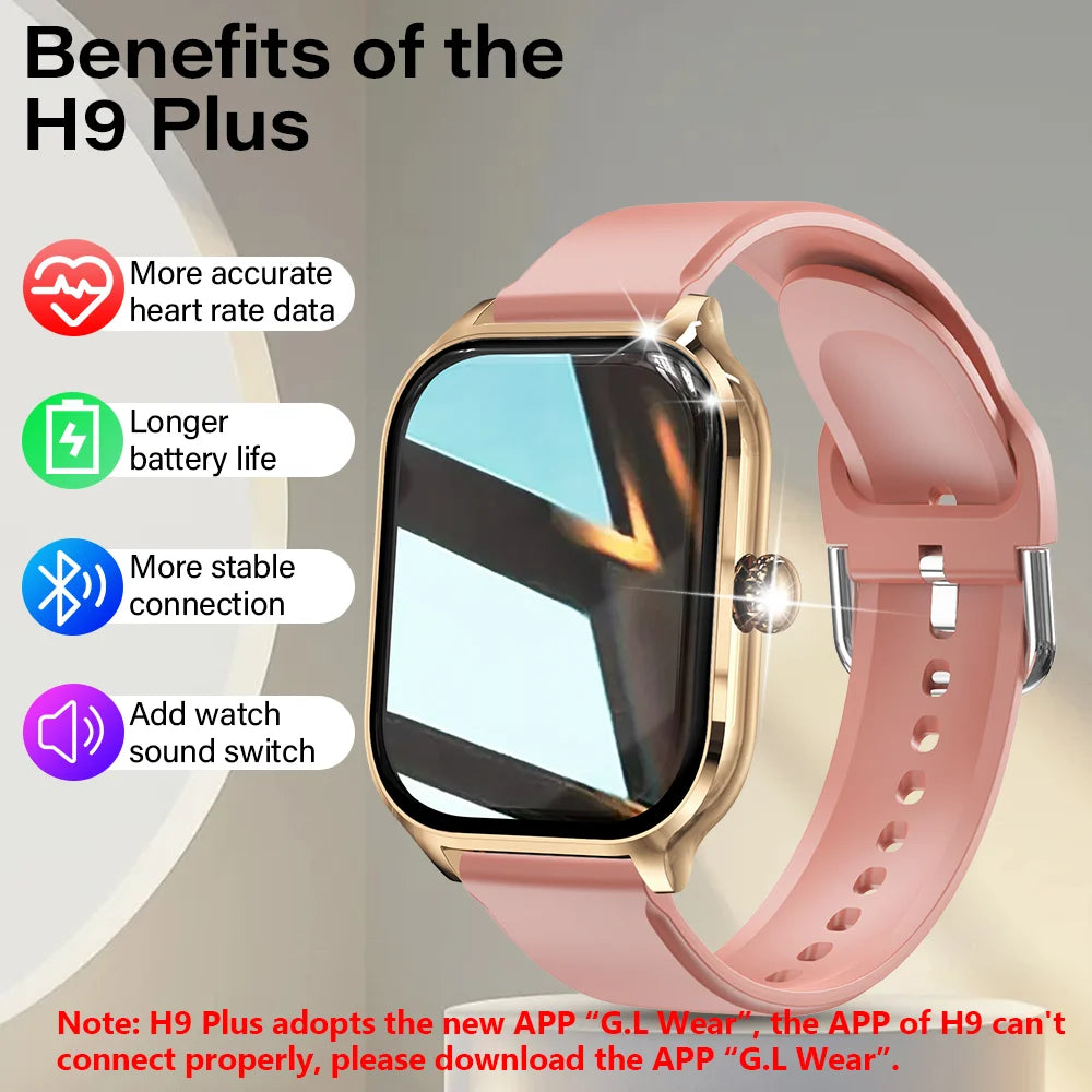 H9 New Smart Watch 2.01 Inch HD Display Answer Make Call Message Preview Sport Modes DIY Dial Weather Forecast For Men Women Beauty World Shop