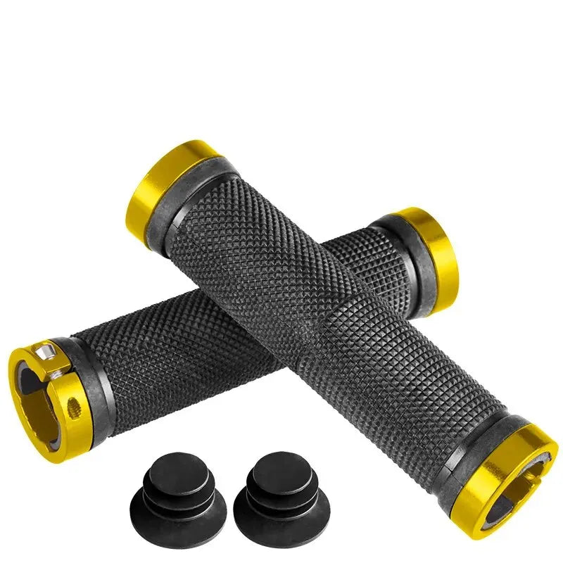 MTB Bicycle Rubber Grips Alloy Lock Bilateral Lock Handlebar Grips Anti Slip Cycling Handlebar Sleeve BMX Bicycle Accessories Beauty World Shop