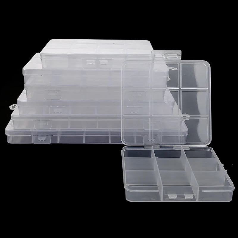 Transparent Storage Container Jewelry Box Clear Plastic Organizer Box Empty Earring Storage Organizer Display Case for Beads Beauty World Shop