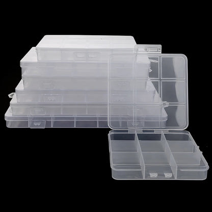 Transparent Storage Container Jewelry Box Clear Plastic Organizer Box Empty Earring Storage Organizer Display Case for Beads Beauty World Shop