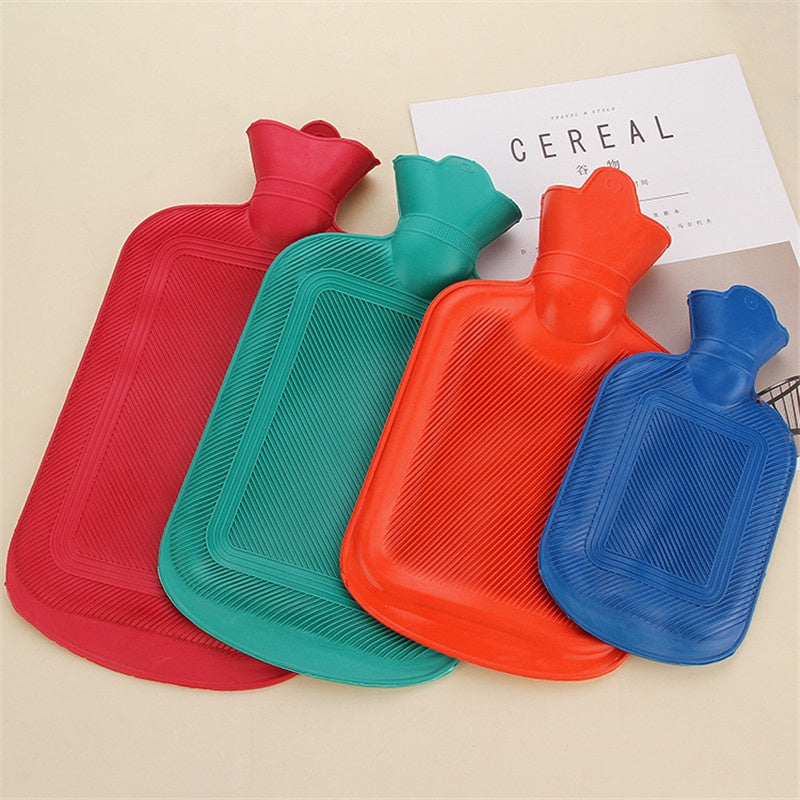 500/1000/1750/2000ML Thick Hot Water Bottles Winter Warm for Girls Women Pain Relief Bed Hand Feet Hot Water Bag Color Random Beauty World Shop