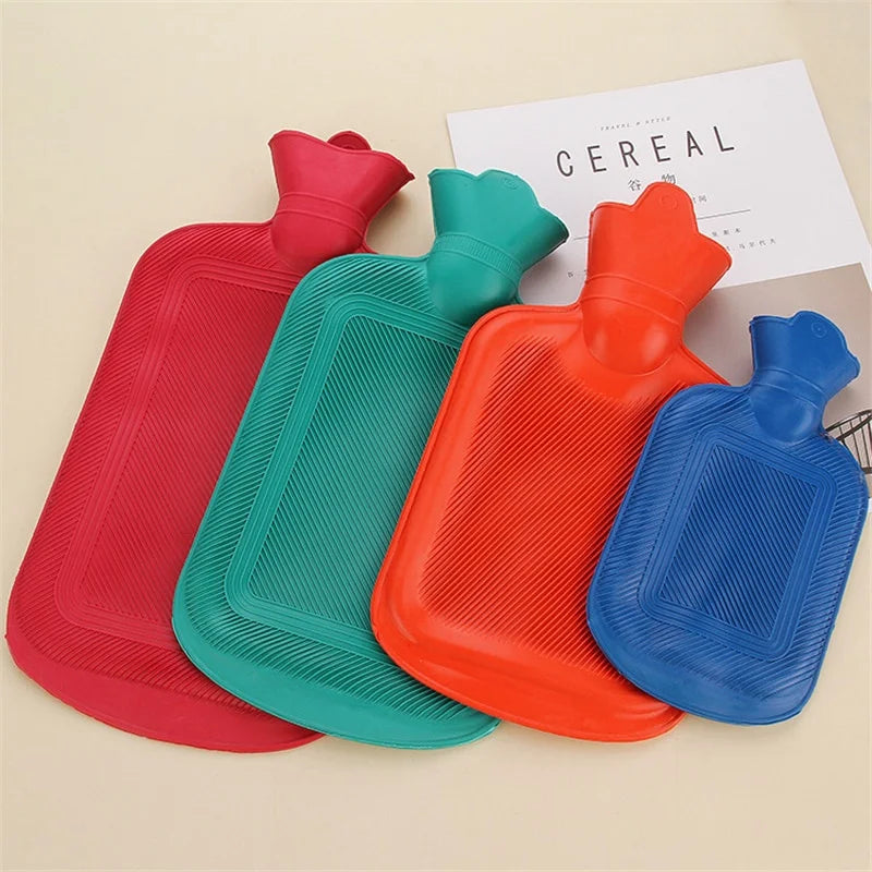 500/1000/1750/2000ML Thick Hot Water Bottles Winter Warm for Girls Women Pain Relief Bed Hand Feet Hot Water Bag Color Random Beauty World Shop