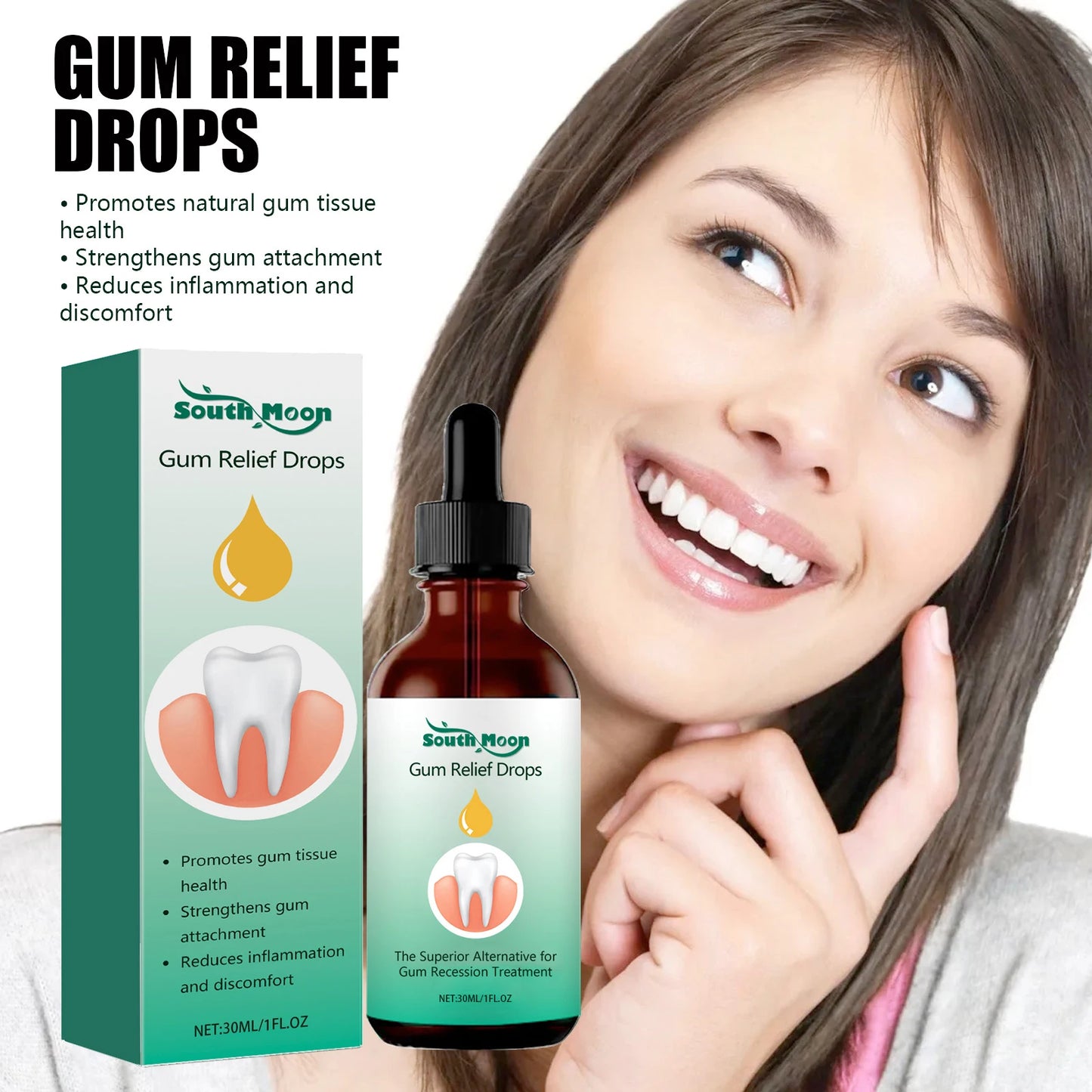 Gum Repair Drops Relieve Receding Gingival Swelling Gum Cleaning Care Oral Periodontal Hygiene Remove Yellow Remove Stain