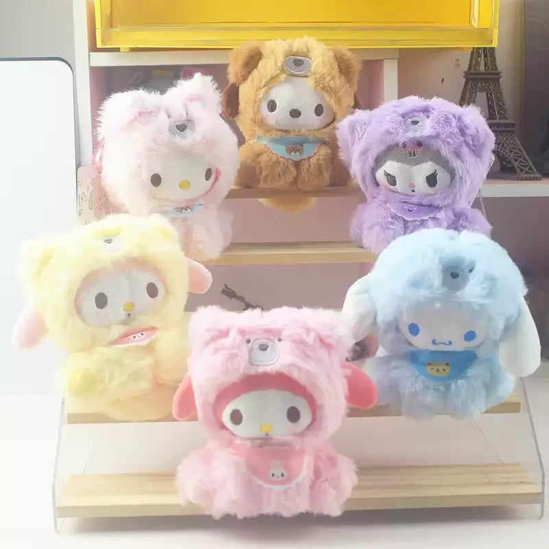 2025 New Sanrio Character Series Plush Pendant Blind Box Cute Kt Cat Kuromi Melody Plush Doll Keychain Accessories Bag Pendant Beauty World Shop