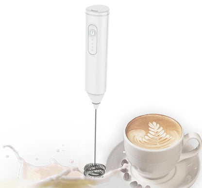 MINI Milk Frother USB Rechargeable 3 Speeds Foam Maker Coffee Whisk Mixer Electric Handle Blender Egg Beater Beauty World Shop