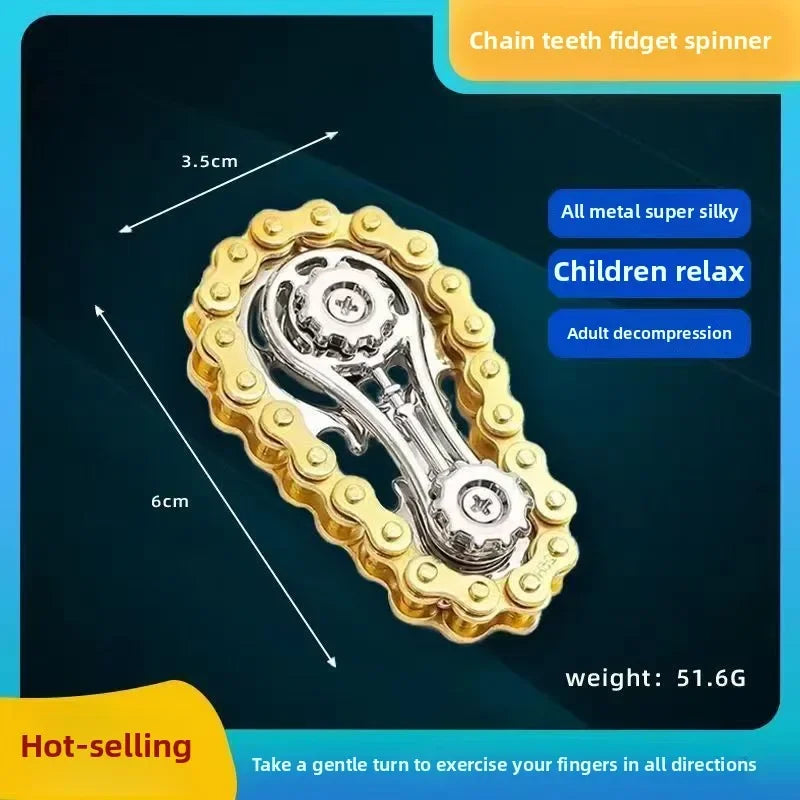 Sprocket Flywheel Flywheel Flying Top Flying Disk Anti-Anxiety Ornaments Metal Bicycle Chain EDC Rotating Flying Disk Adult Toy Beauty World Shop