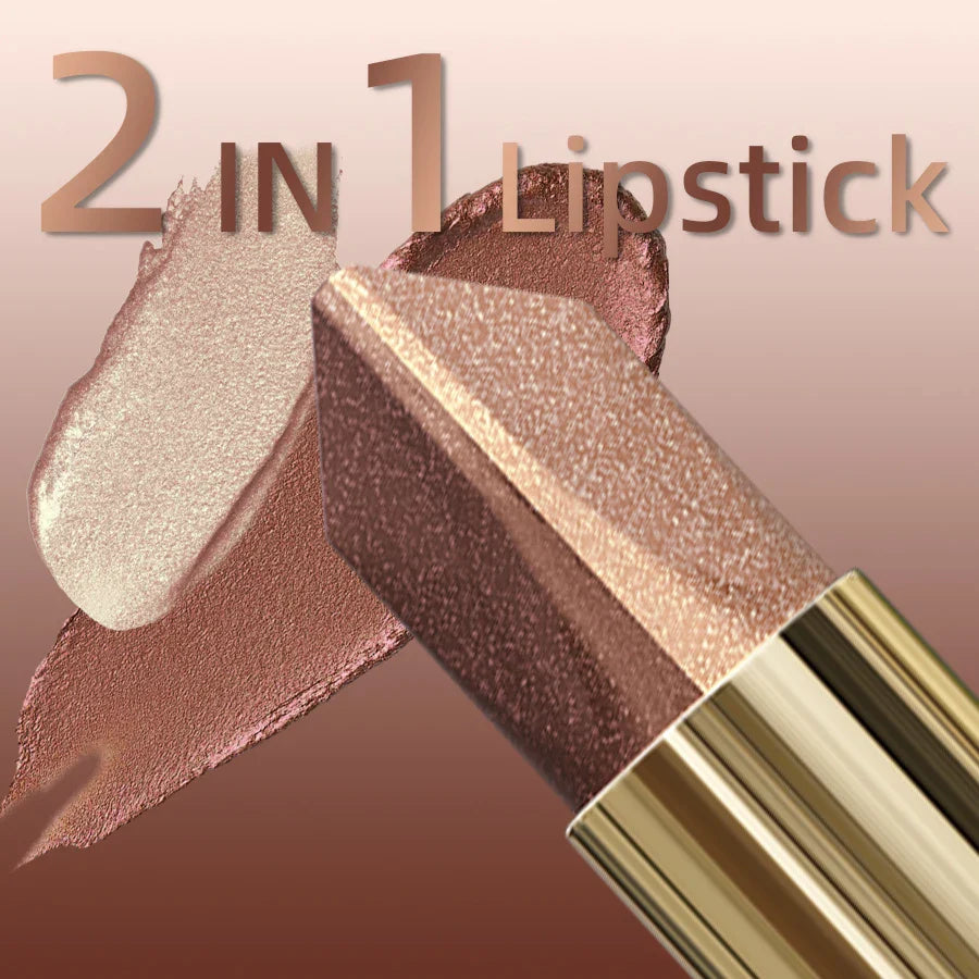 Two color Eye Shadow Stick Velvet Shimmer Eye Makeup Durable Waterproof Eyeshadow &Lipstick Glitter Contour,Highlight for Women Beauty Trend Shop