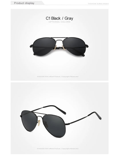 KINGSEVEN Pilot Alloy Sunglasses Polarization UV400 Anti-reflection Full Frame Parsnip Glasses Women Retro Luxury Eyewear Beauty World Shop
