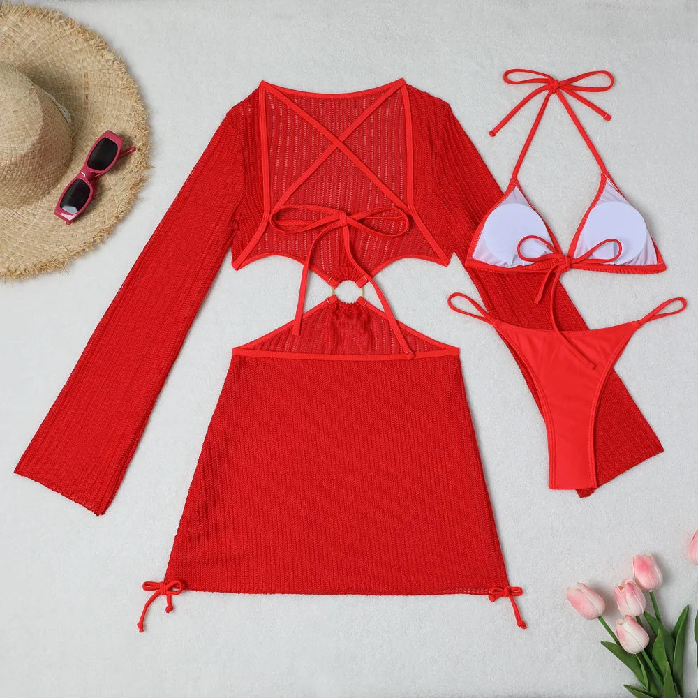 2026 Sexy Bikinis Female Swimsuits Women's Three-Piece Swimwear Beach Swim Wear Bathing Suits Brazilian Bikini Set Pool Bather Beauty World Shop