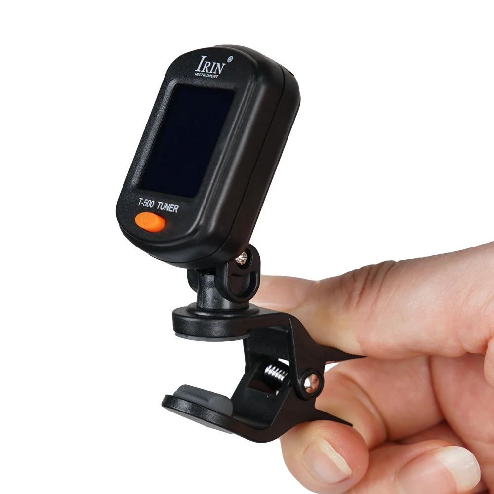 IRIN T-500 Guitar Tuner Rotatable Clip-on Tuner LCD Display for Chromatic Acoustic Guitar Bass Ukulele Guitar Parts & Accessory Beauty World Shop